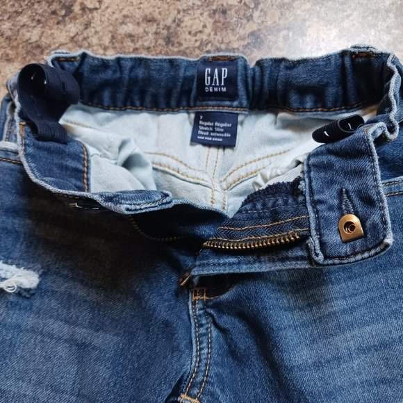🛍️❤️Kids GAP  Regular Stretch Slim Fit Distressed Jeans🛍️❤️   Size 7 - Picture 8 of 11